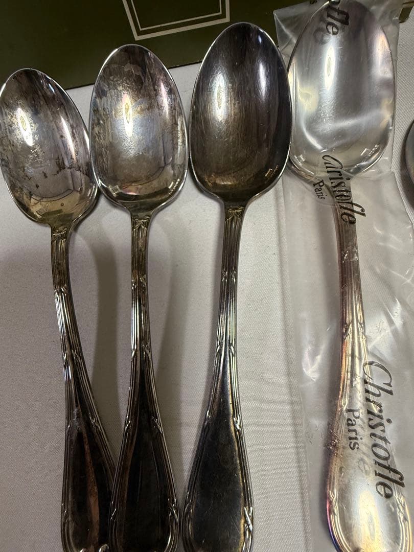 廃盤品クリストフル カトラリー Rubansスプーン15cm4本13.5cm５本