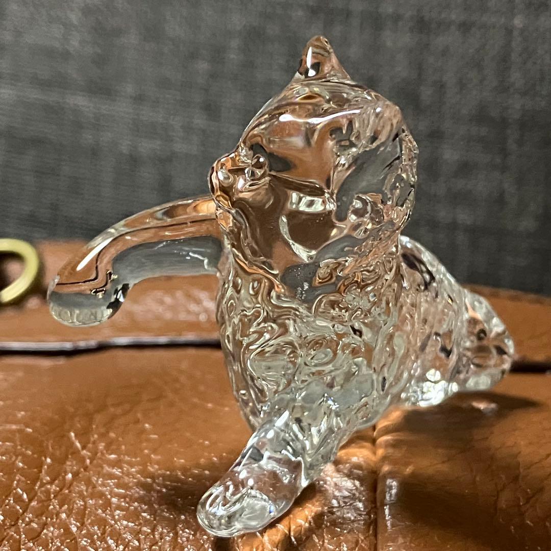 美品 可愛い 猫 キャット ガラス製 置物