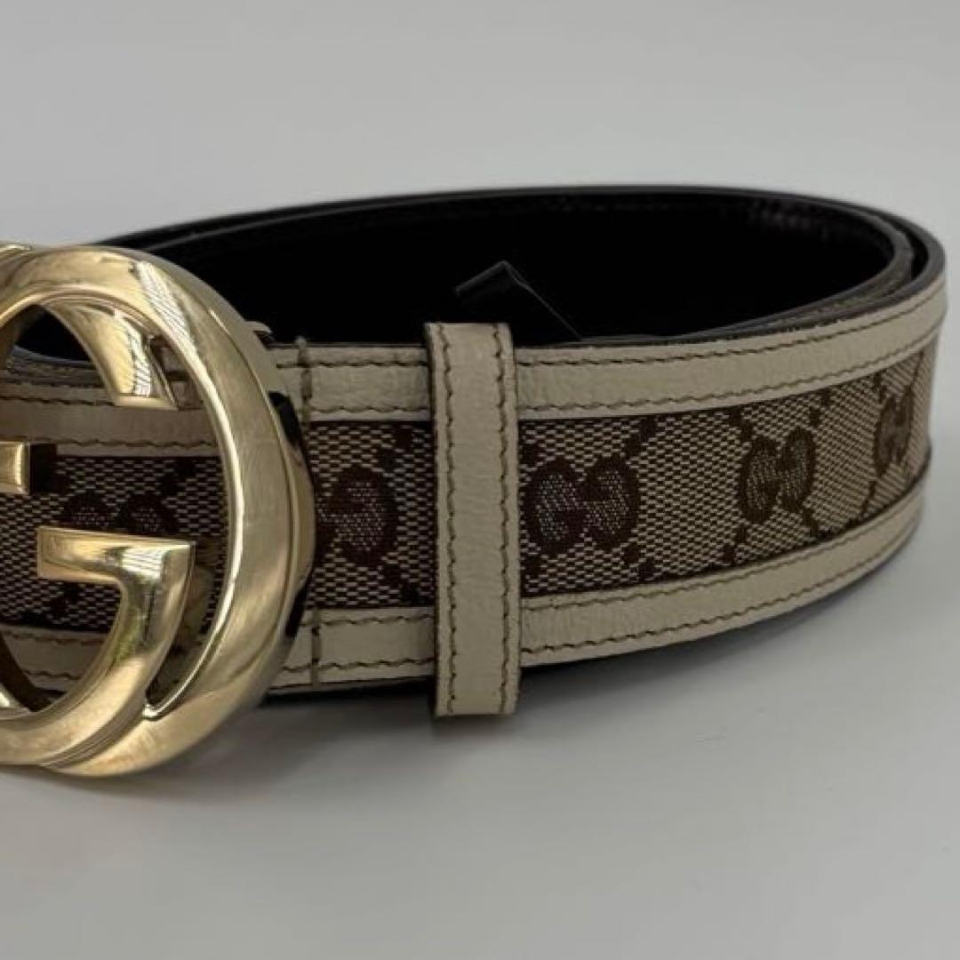 GUCCI ベルト インターロッキング G ブラウン ゴールド