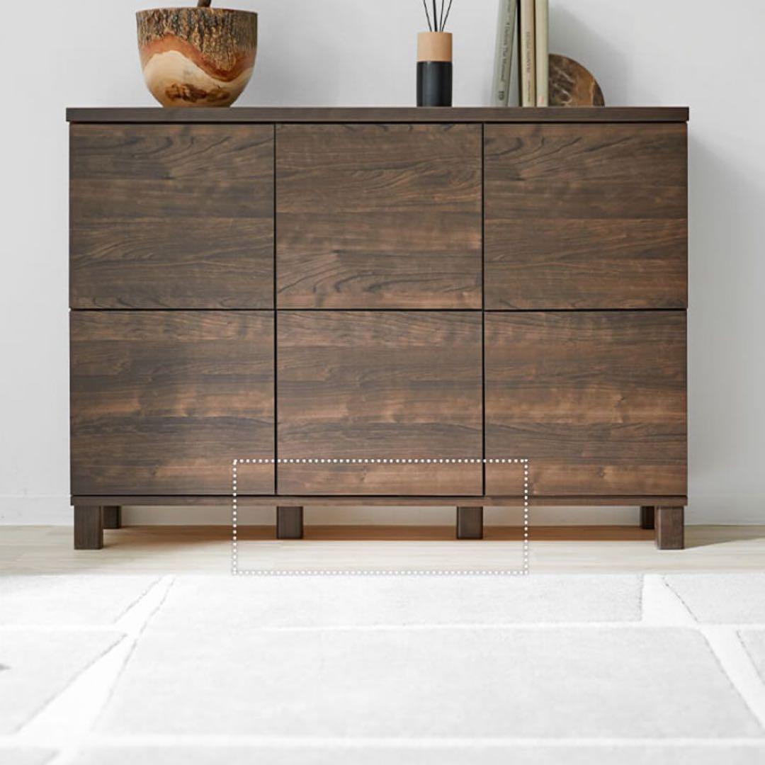 LOWYAサイドボード キャビネット 国産 木製キャビネット ライトブラウン