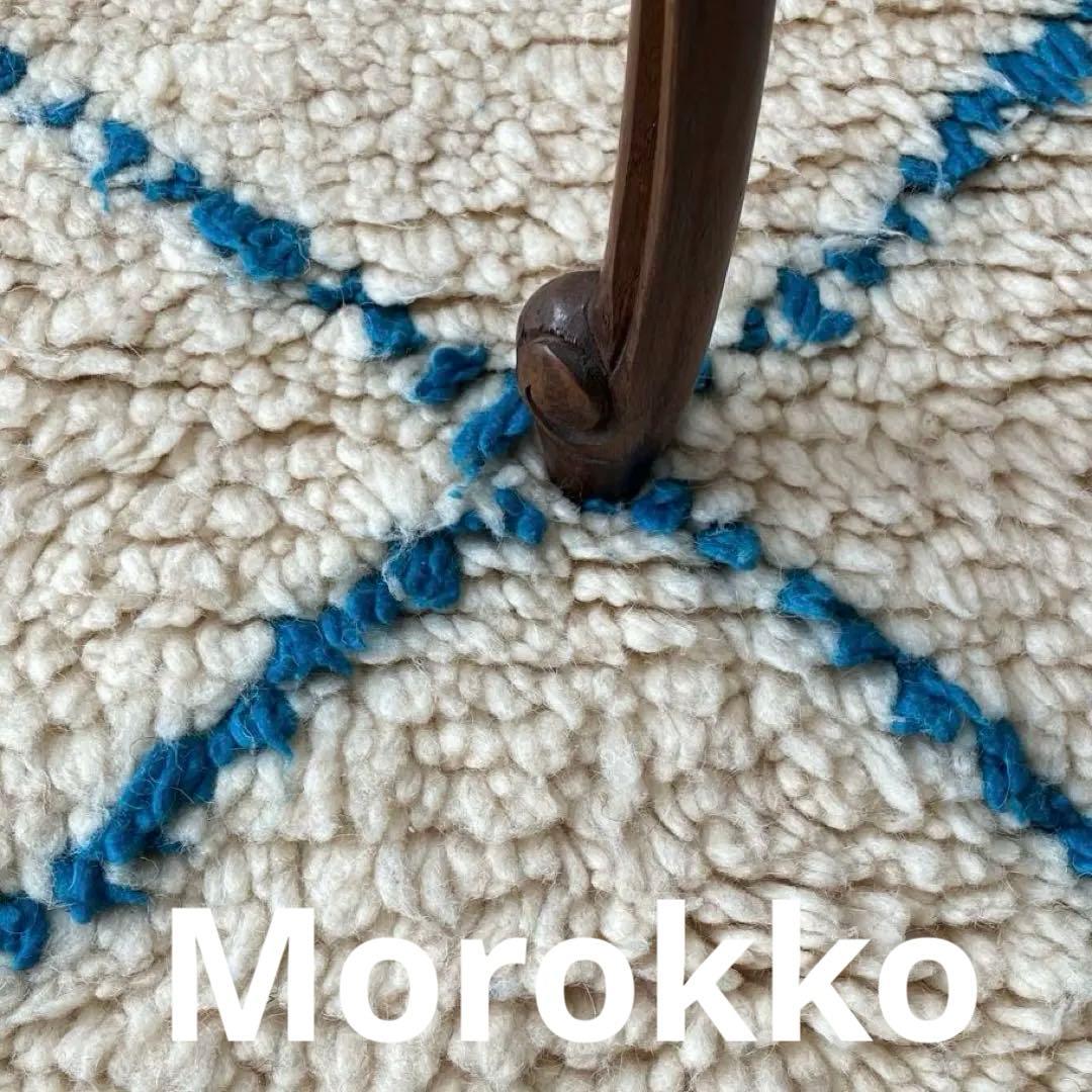 モロッコ111×171◇ダイヤ◇ ベニワレン　エメラルド　トルコヴィンテージラグ