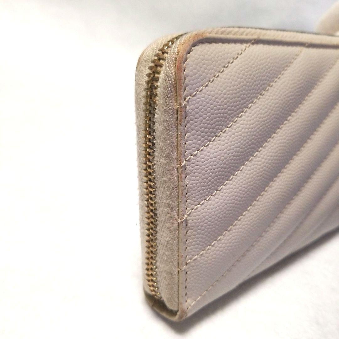 SAINT LAURENT カサンドラ　Vステッチ　キルティング長財布