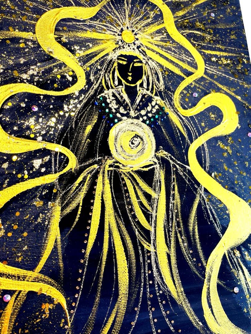 開運絵画　龍神様　眼　天照大神　24金金箔