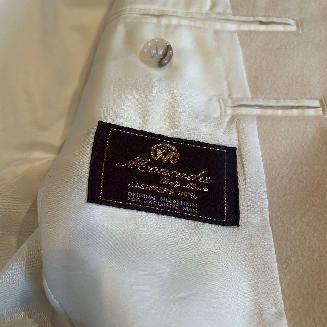 新品◆Moncadaホワイト ダブル　ブレスト テーラードジャケット　カシミア