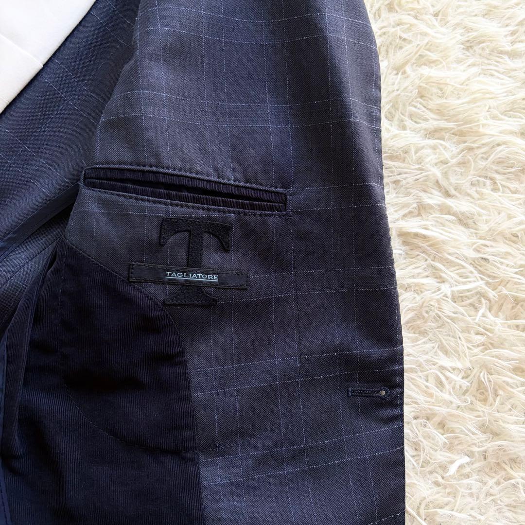 <美品>TAGLIATORE モンテカルロ ネイビー ウール スーツ サイズ48