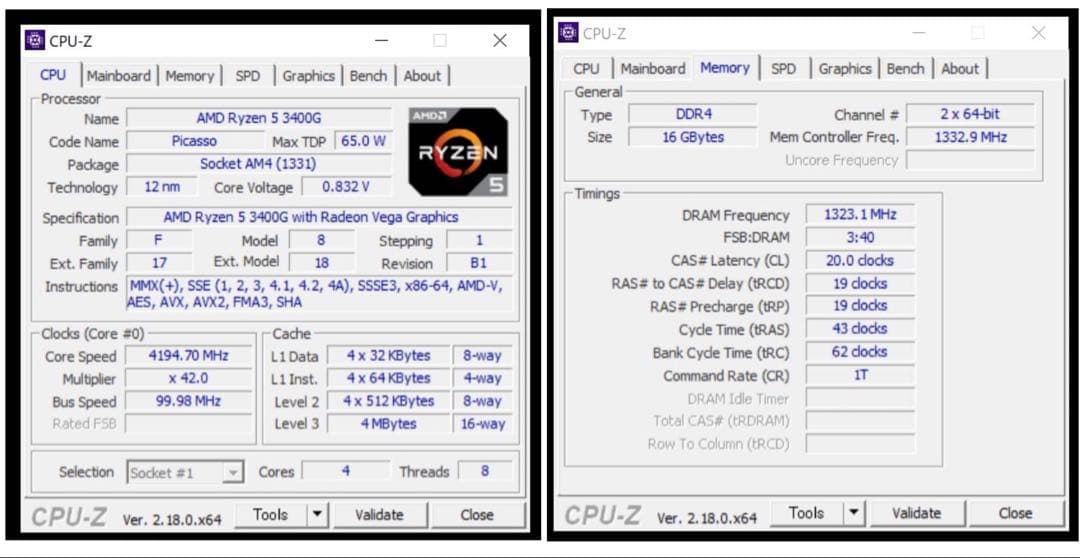 超小型/静音DeskMini A300 Ryzen5 3400G 16GB 2T