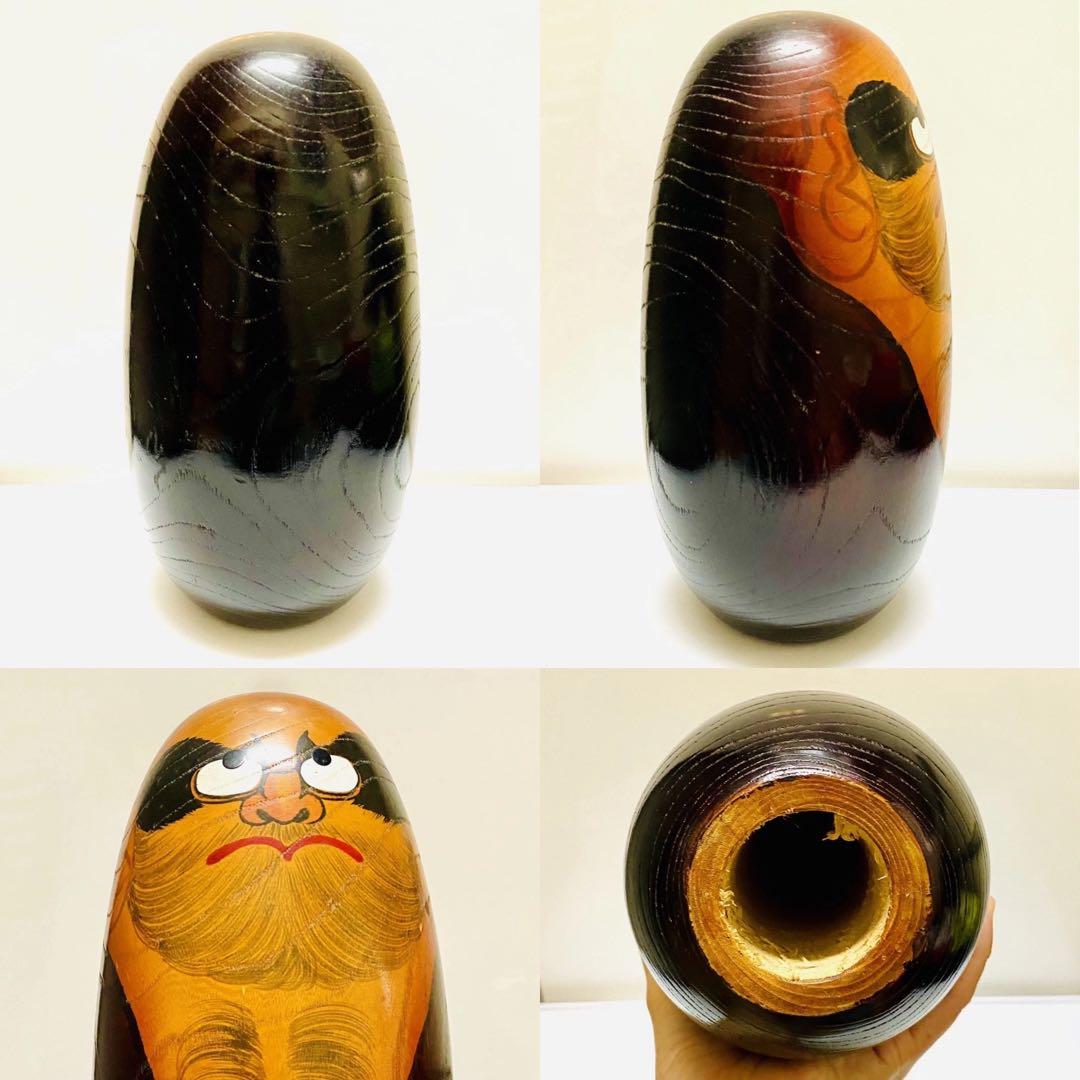 中古 こけし だるま 日本 木製 伝統 人形 6セット コレクション　特大