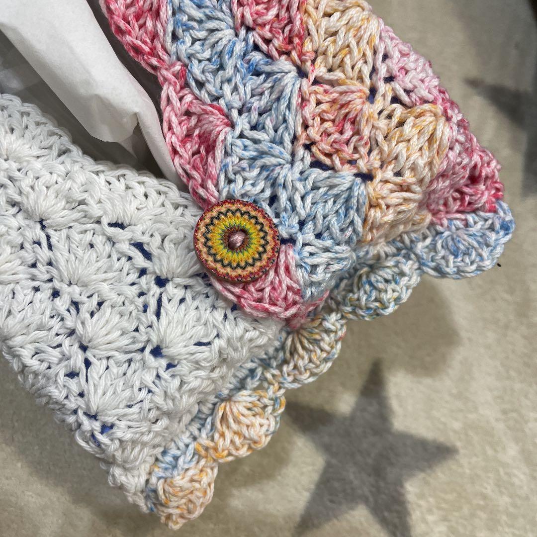 ☆手編み ティッシュカバー ☆スプレー ピンク