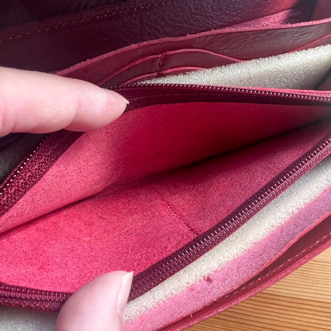 未使用級 イルビゾンテ 大容量 長財布 スナップボタンロングウォレット レッド