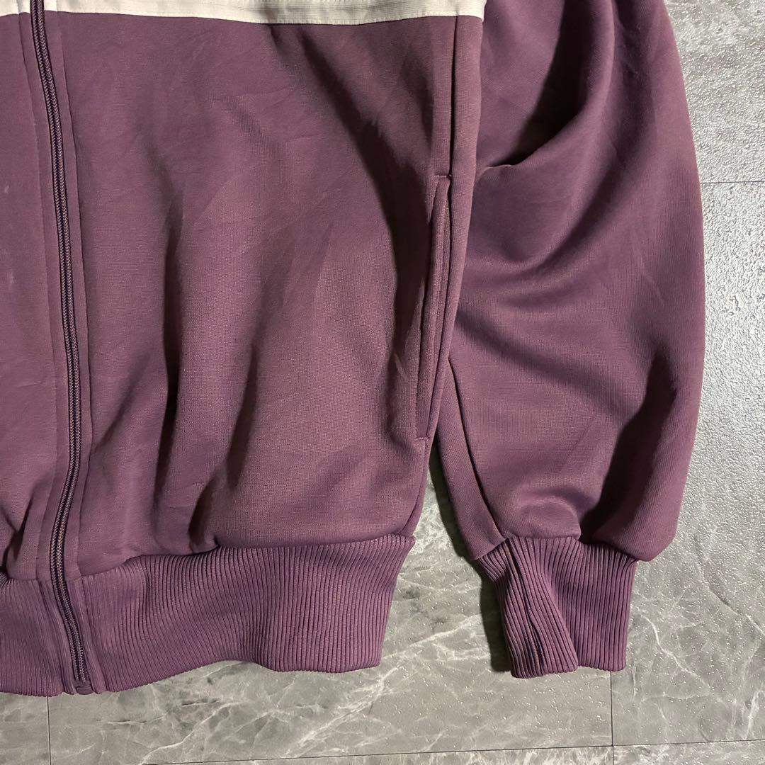 【希少】80s adidas トラックジャケット M あずきカラー 刺繍ロゴ