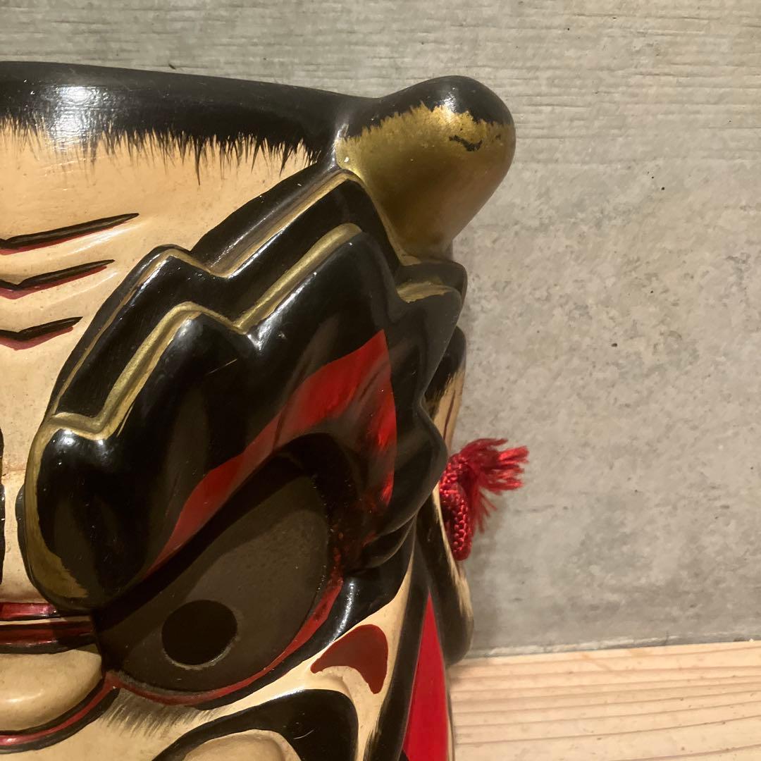 備中神楽面　田邊聖祐　建御名方命　鬼面　木彫　能面　狂言　お面　伝統芸能