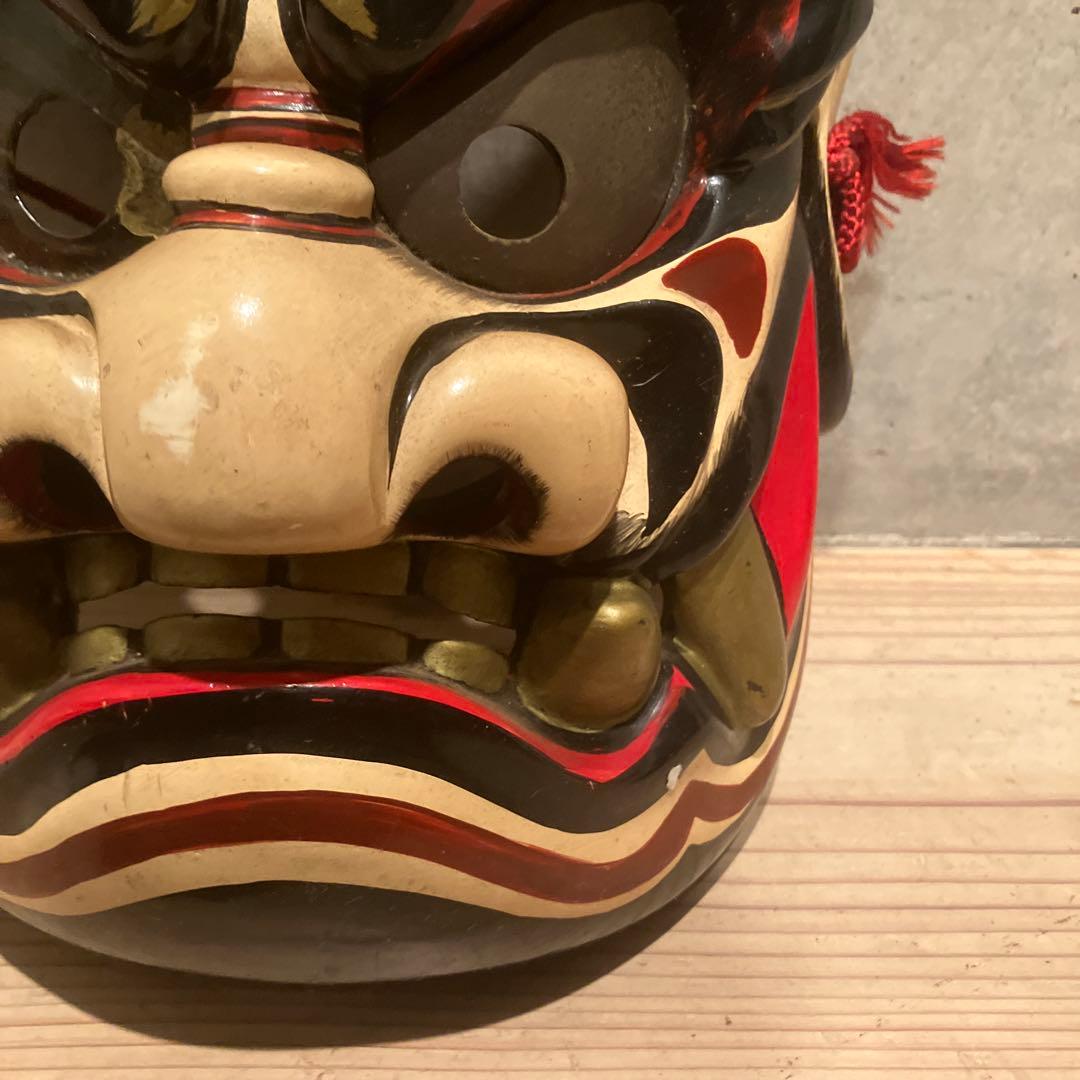 備中神楽面　田邊聖祐　建御名方命　鬼面　木彫　能面　狂言　お面　伝統芸能