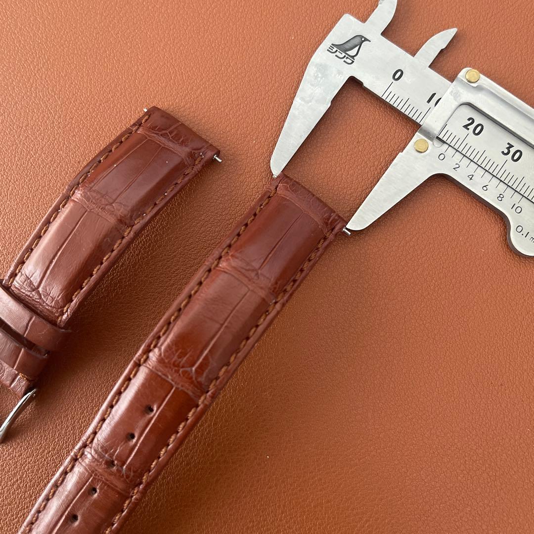 18mm時計ベルト　モレラート茶色アリゲーター竹斑