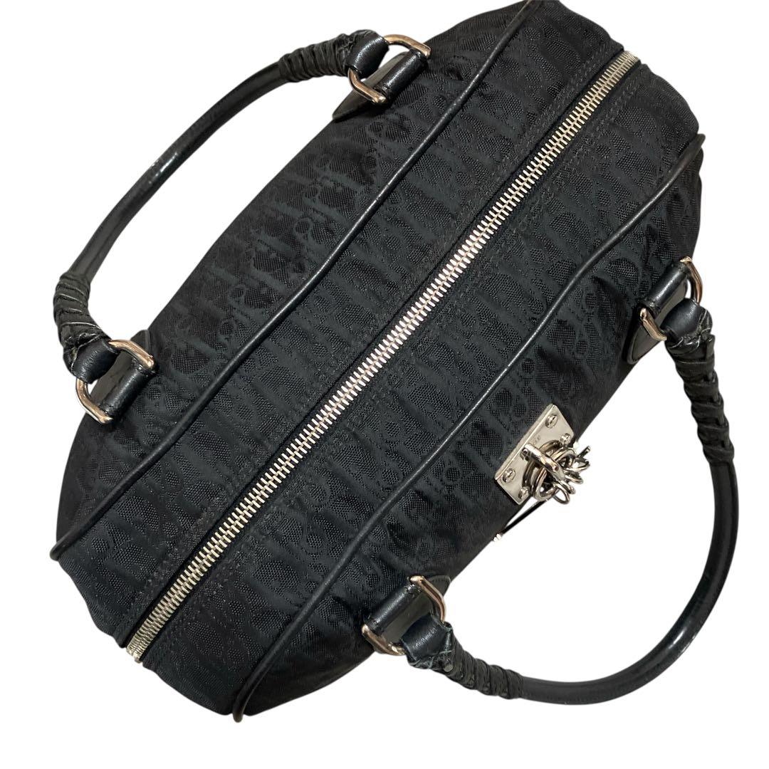 クリスチャン ディオール トロッター柄 ミニボストン型 ショルダーバッグ 美品