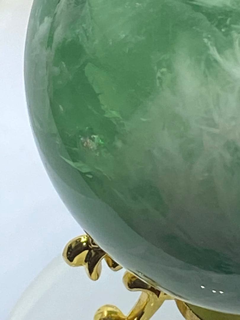 セール　虹入り　エンジェルフェザーフローライト　スフィア　置き物　風水