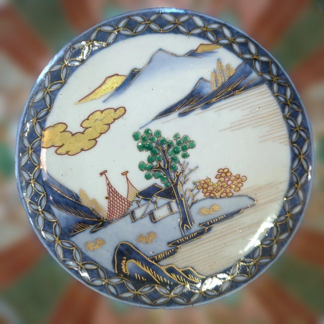 骨董　古伊万里　染錦　三っ丼　大中小　3つ　美品　鉢　器　錦出