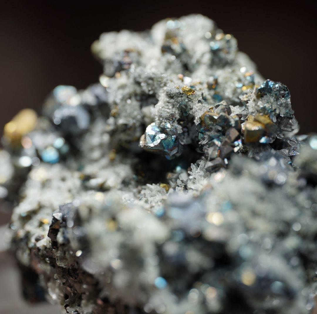 水晶共生 チャルコ パイライト 鉱物標本