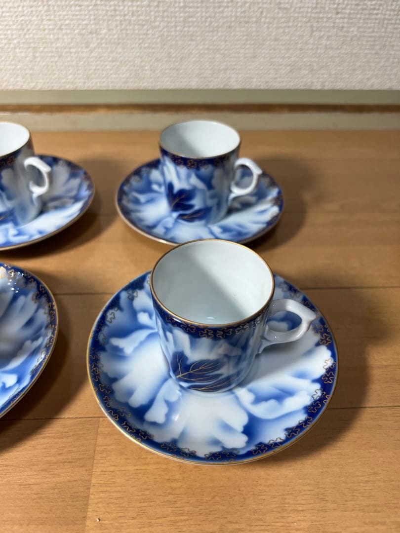 507 深川製磁　牡丹金ミル　カップ5&ソーサー6  金彩　未使用