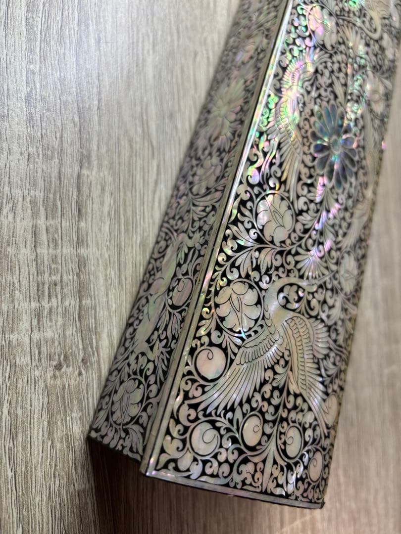 螺鈿と貝が施された筆箱 長箱 韓国螺鈿 海外雑貨コレクター