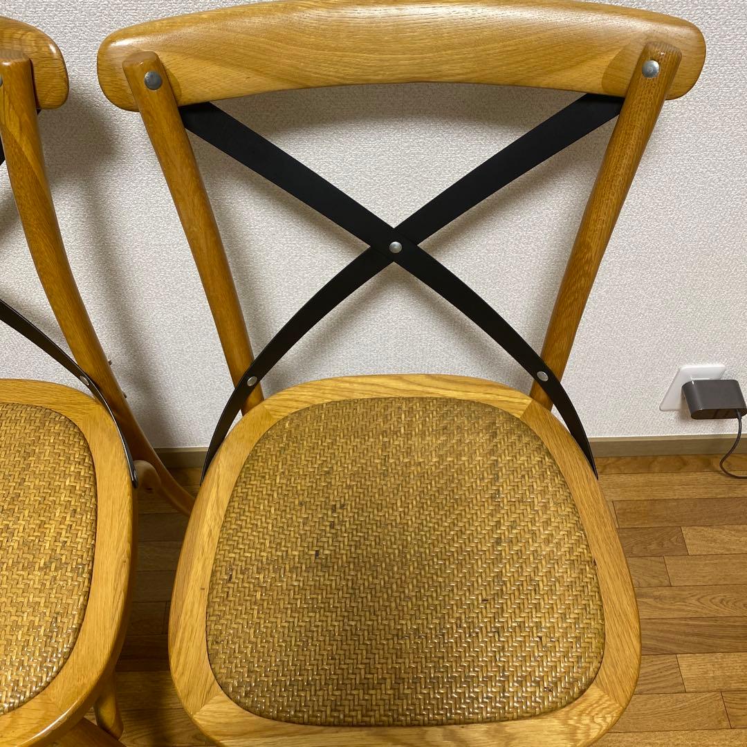 オーク材 クロスバック ダイニングチェア　8月末までお値下げ