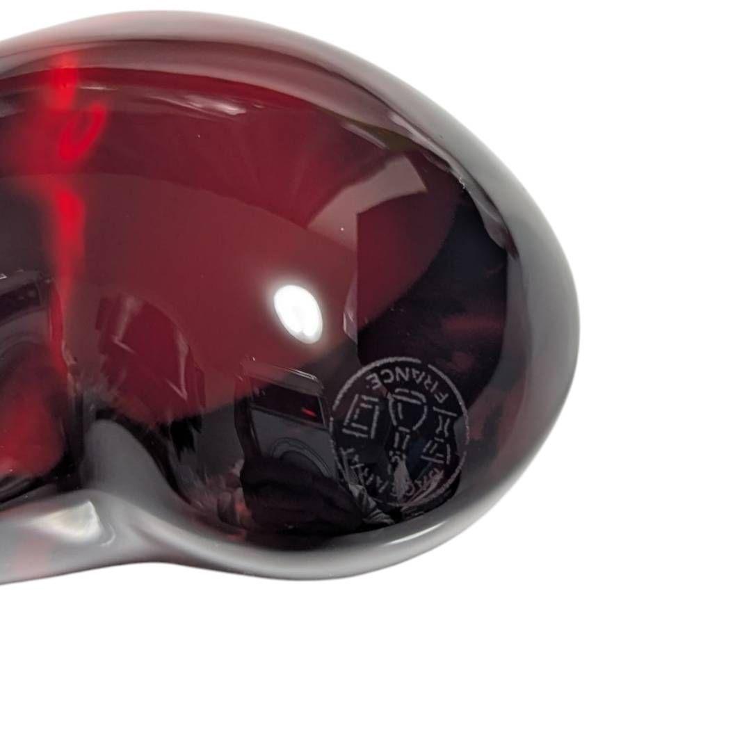 Baccarat バカラ クリスタル ハート ペーパーウェイト レッド
