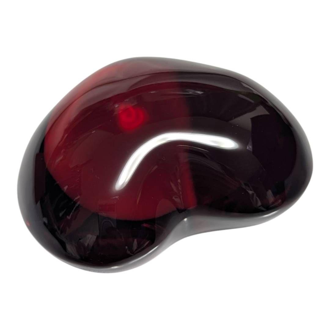 Baccarat バカラ クリスタル ハート ペーパーウェイト レッド