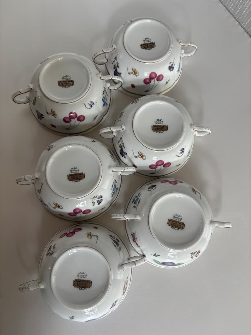 希少！リチャードジノリイタリアンフルーツ　スープカップ ＆ソーサー６個セット