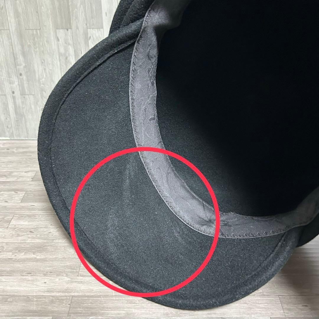 美品 カシラ CA4LA ブラック ウール ハット キャスケット アシンメトリー