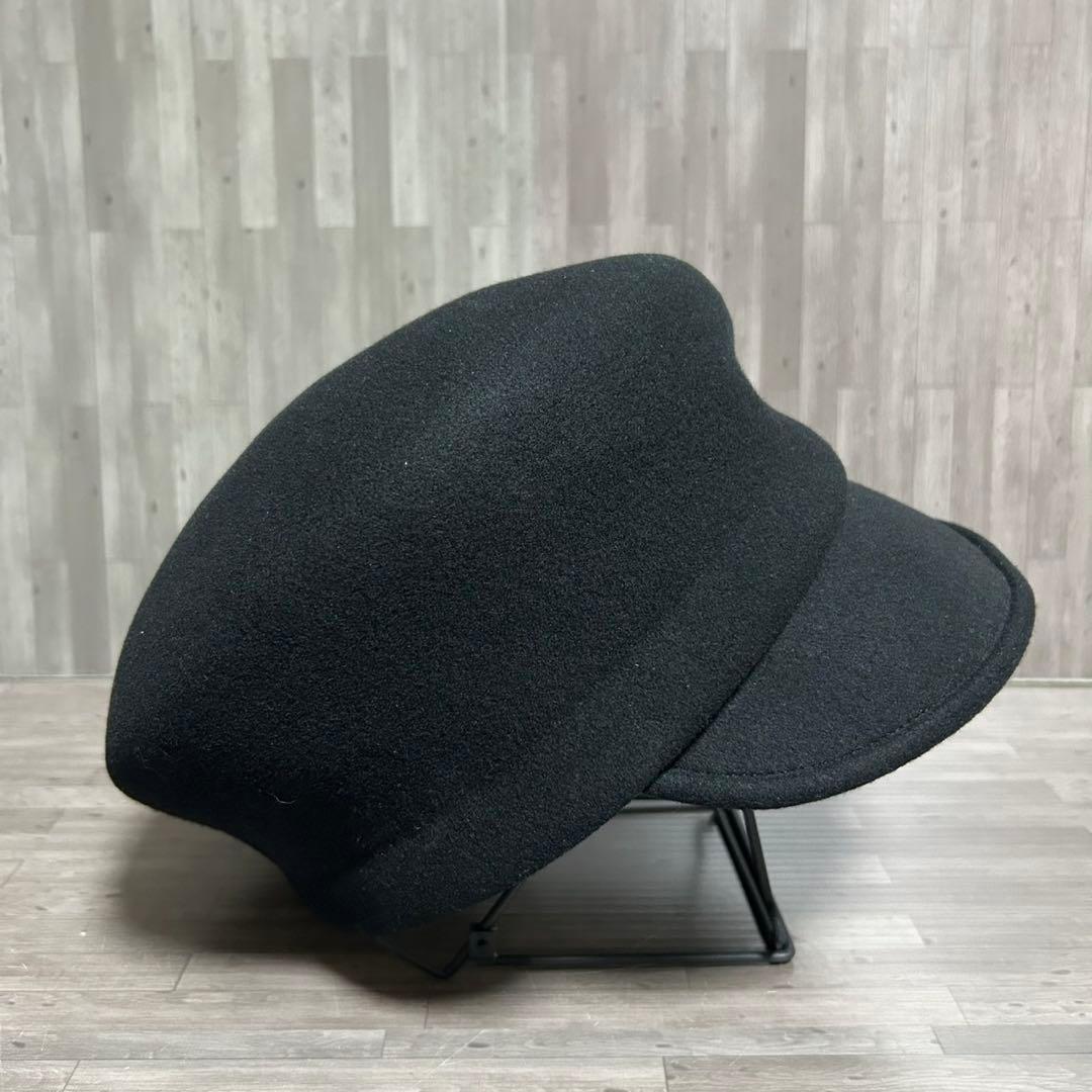 美品 カシラ CA4LA ブラック ウール ハット キャスケット アシンメトリー