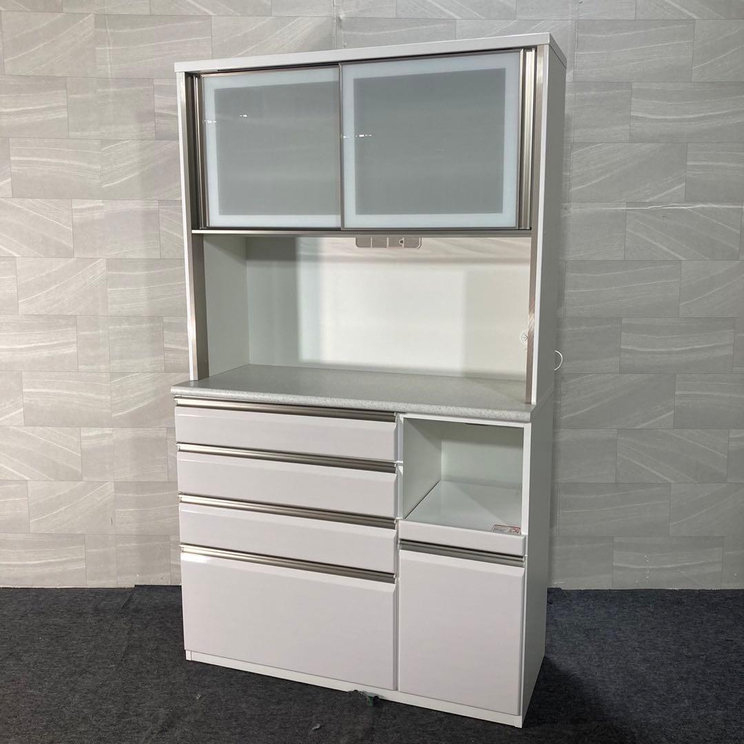 ニトリ 食器棚 幅120cm プラウド キッチンボード 完成品 白 d4062