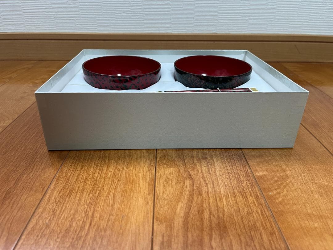 【新品未使用】 津軽塗 漆器 椀＆箸 2客セット【津軽塗夫婦椀・津軽塗夫婦箸】