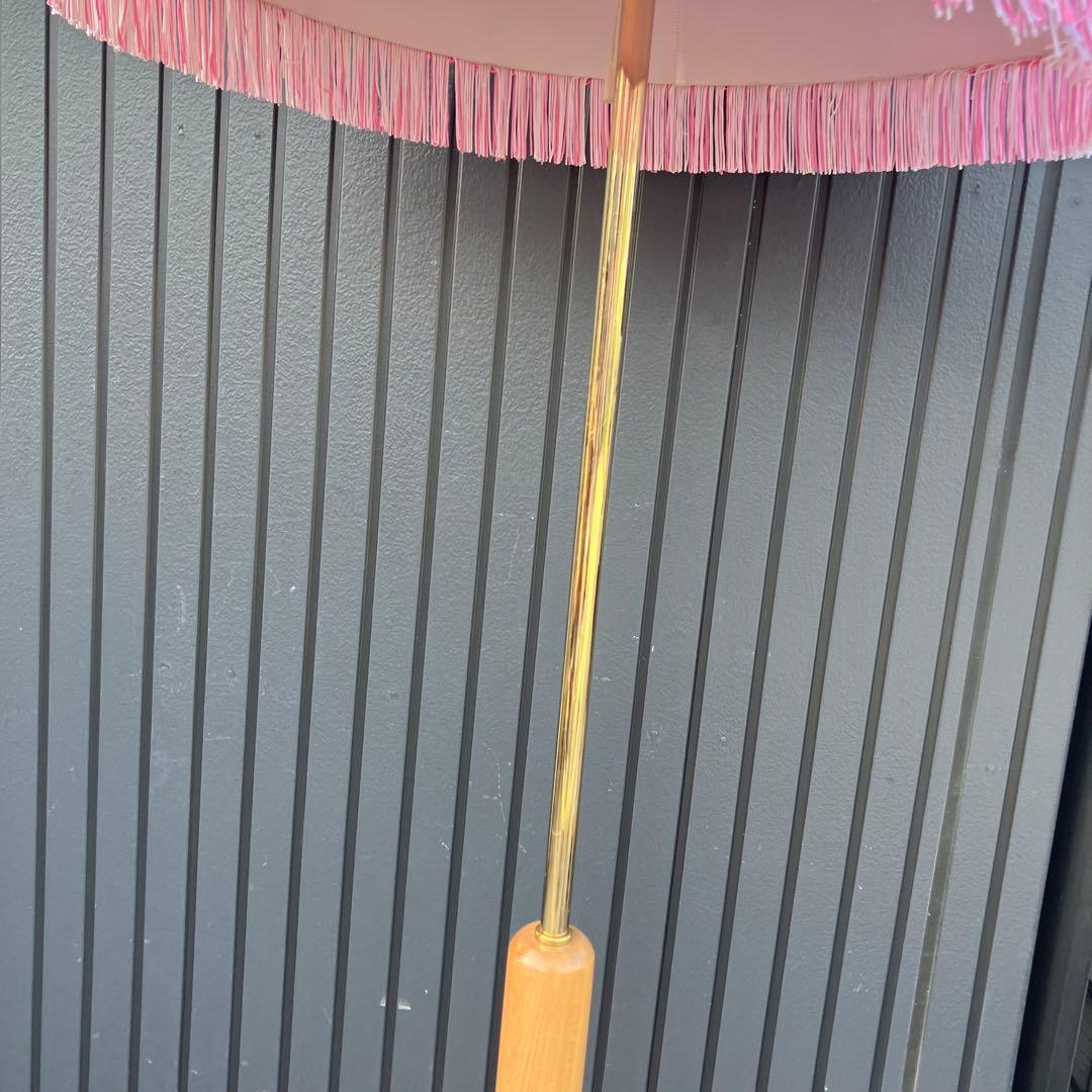 昭和レトロ SWG スタンドライト フリンジシェードランプ フロアライト ピンク