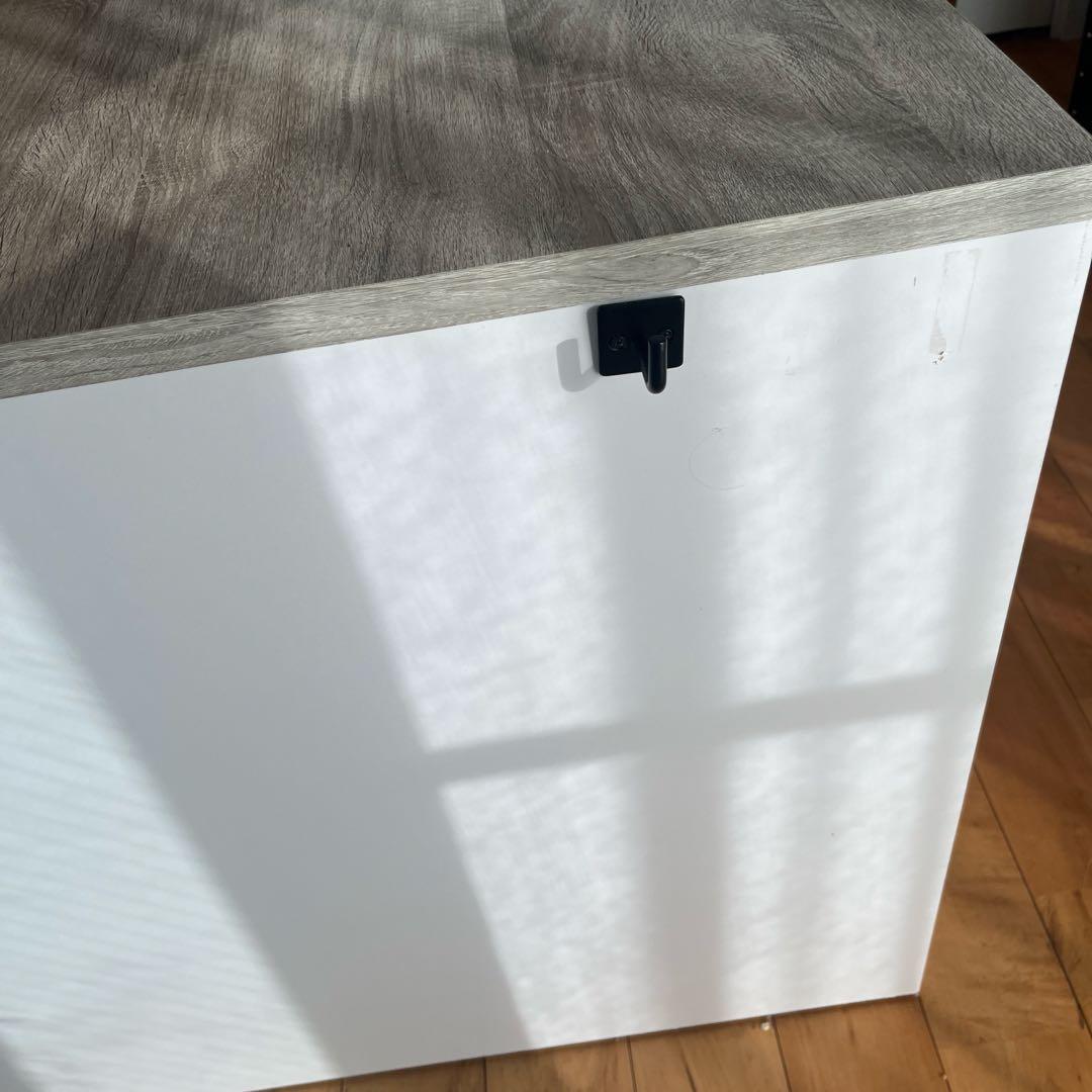 a*i様 L字型　白×グレー　木製パソコンデスク