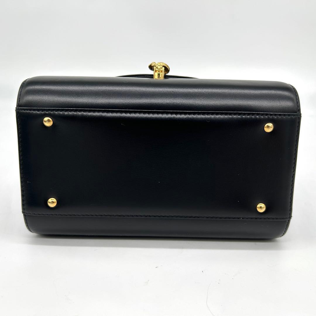 濱野皮革工藝 hamano ハンドバッグ フォーマルバッグ ブラック 黒　レザー