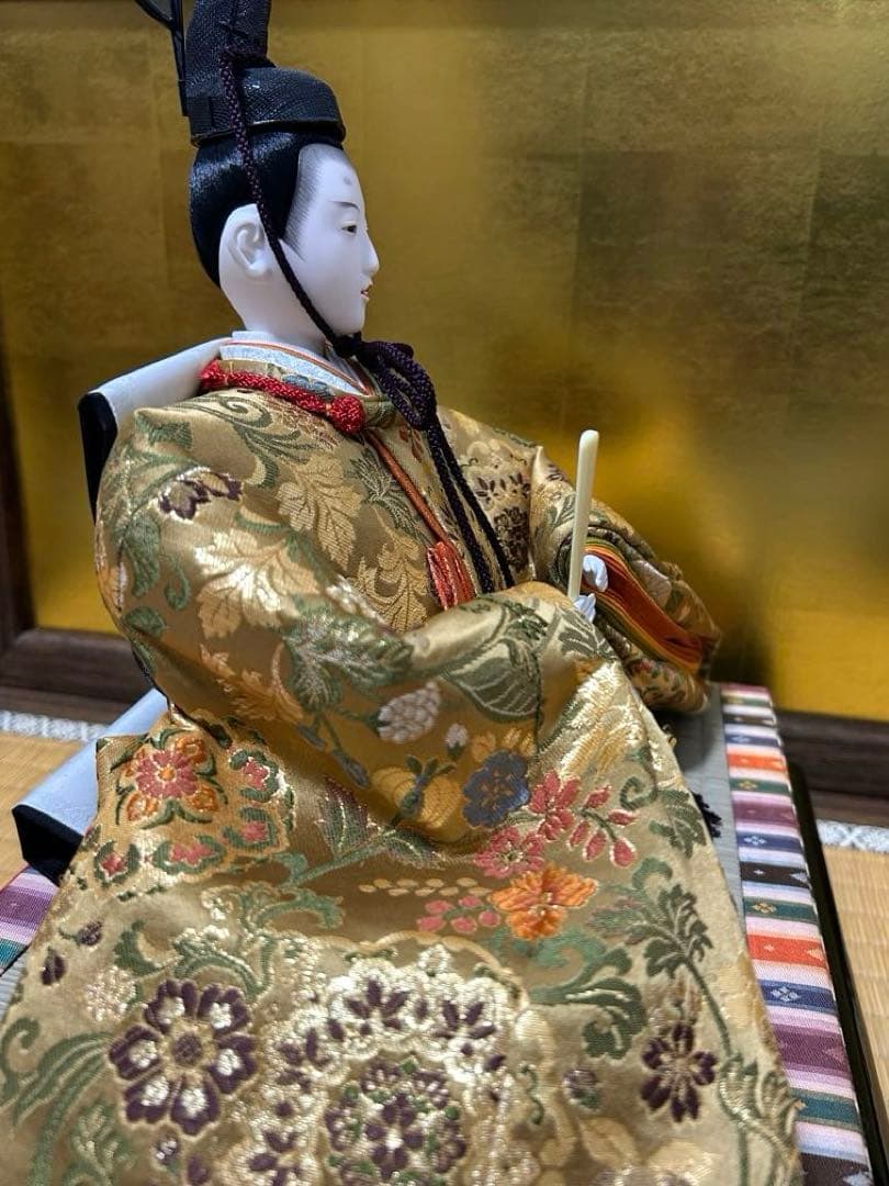 美品　特製本仕立　正絹束帯京雛　藤長監製　親王　平安　光寛作　翔鶴　特上七番