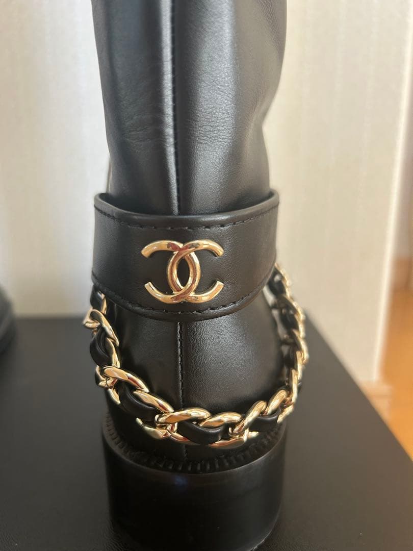 CHANEL ロングブーツ　チェーン　ココマーク　36