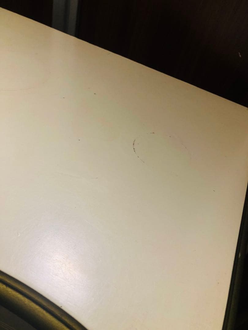 アンティーク　猫足　姫系　クリーム色の木製キャビネット 6引き出し