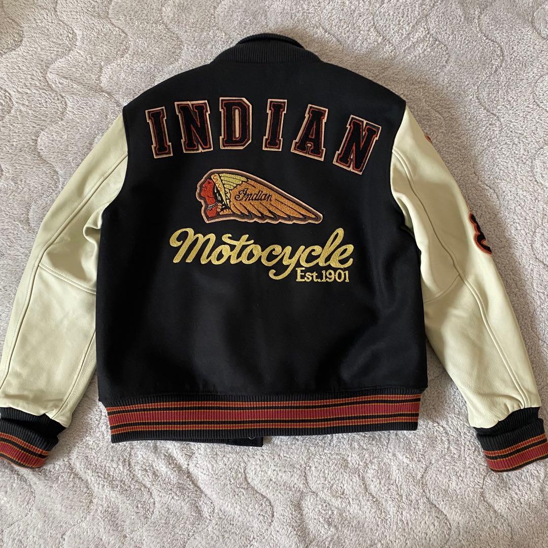 Indian motorcycle スタジアムジャケット 牛革 古着