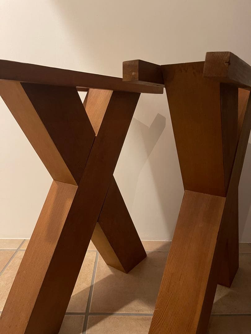 木製X型テーブル脚　2個セット