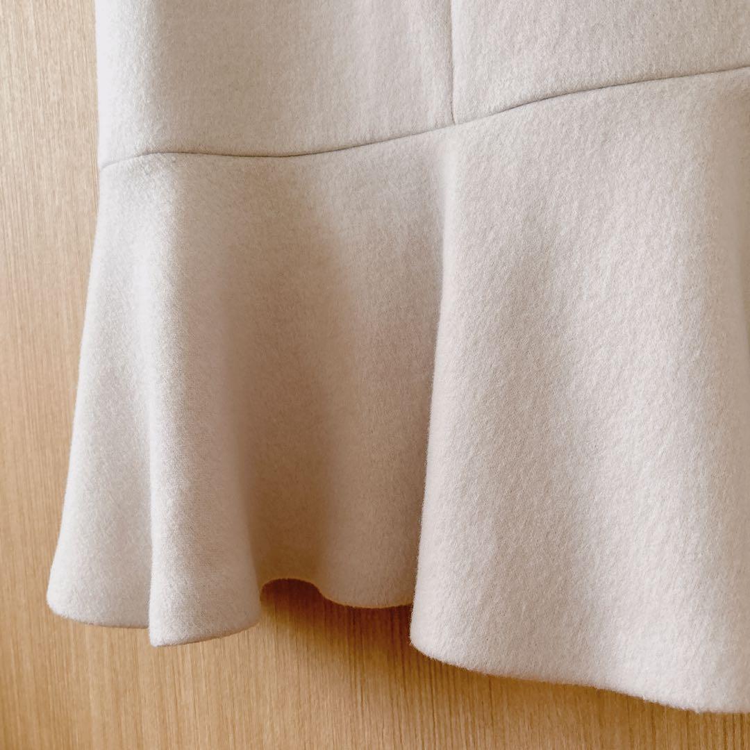 【1255】アナイ　ラッフルヘムジャンパースカート　36 ライトグレー