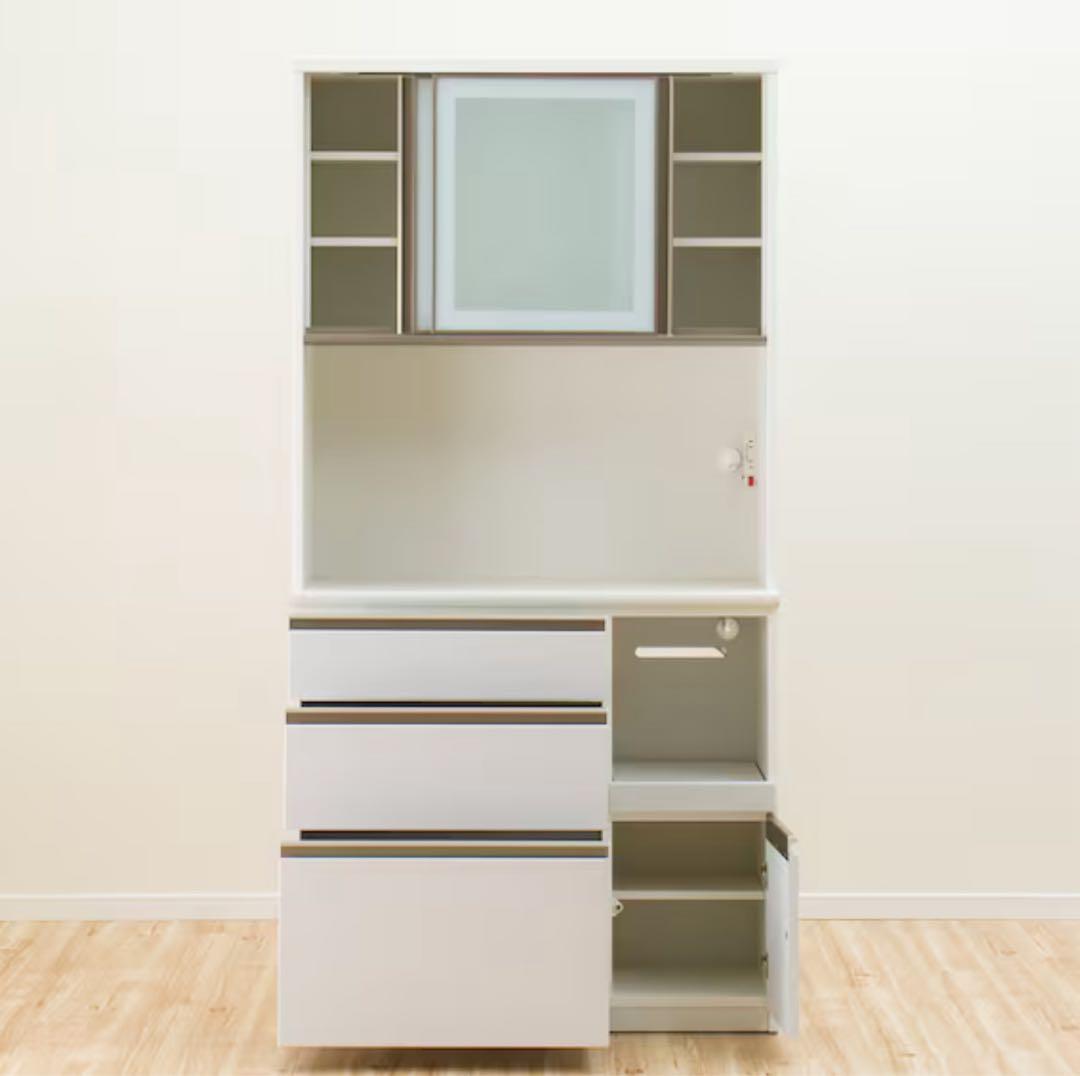 最終値下 キッチンボード アルミナ2 食器棚 （送料18500円込） 幅100