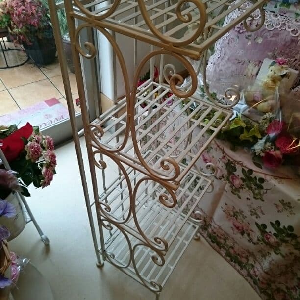 ホワイトアイアンラック5段