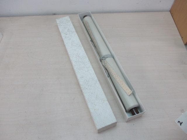 【未使用品】掛軸 鈴木銀嶺『鯉の滝昇』日本画 紙本 箱付 掛け軸 L01409