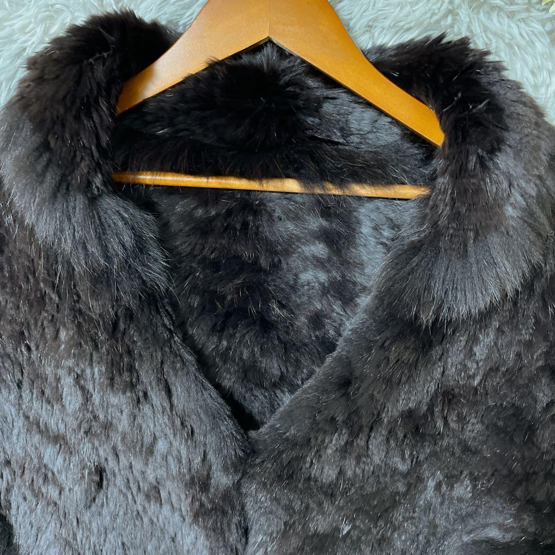 【美品】ブルーフォックス リアルファー ポンチョ ブラック ショール