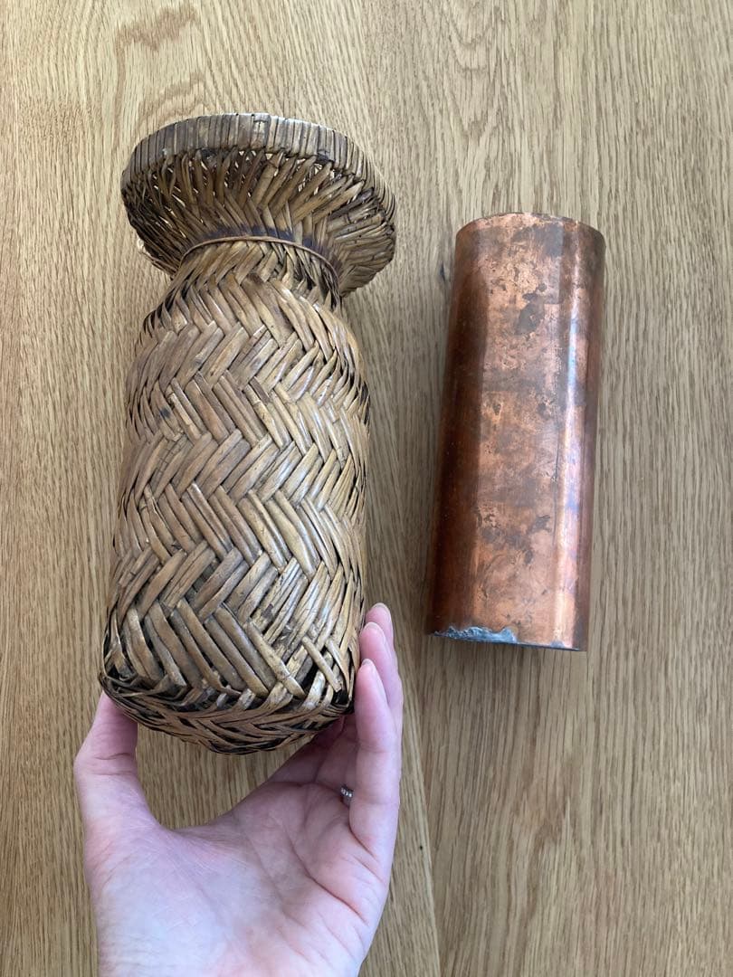 【茶道具】魚籠花入　松本みすず細工