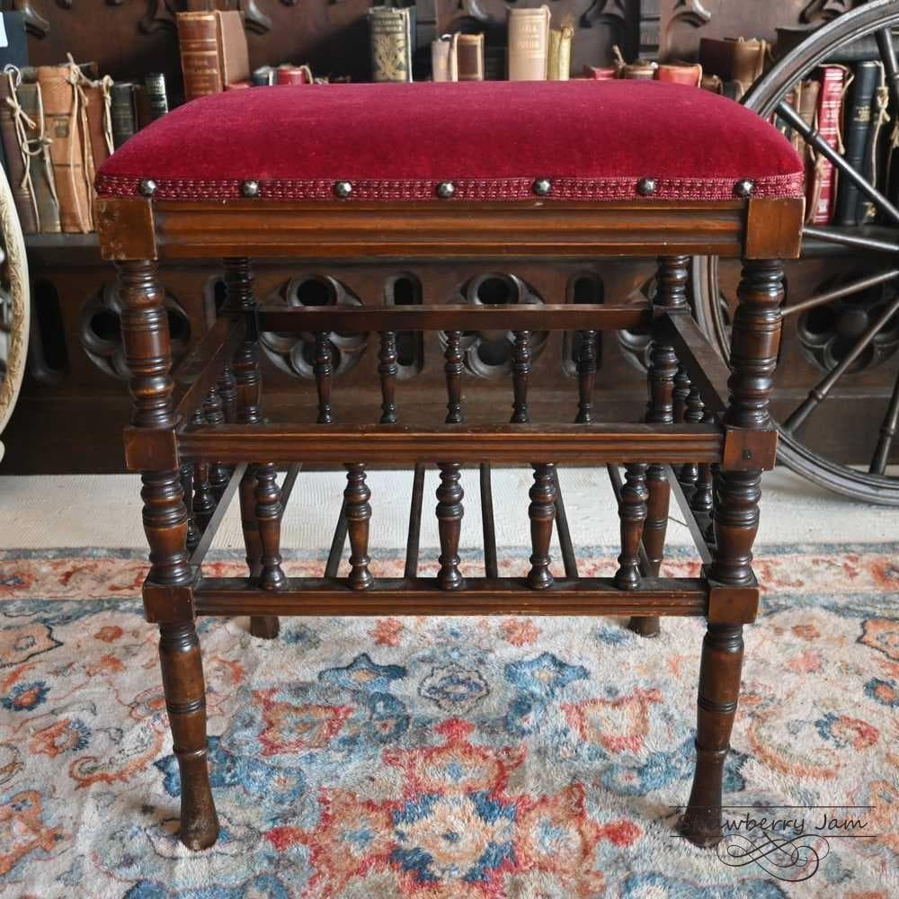 L3705-17 英国アンティーク スツール ピアノスツール 収納スツール