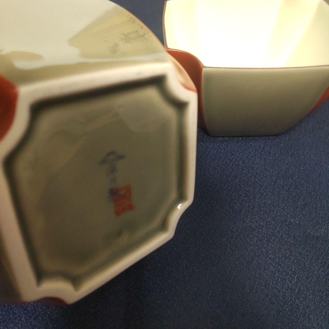 深川製磁 百年庵 茶灰釉赤 小どん 丼 小丼 鉢 5客 箱付