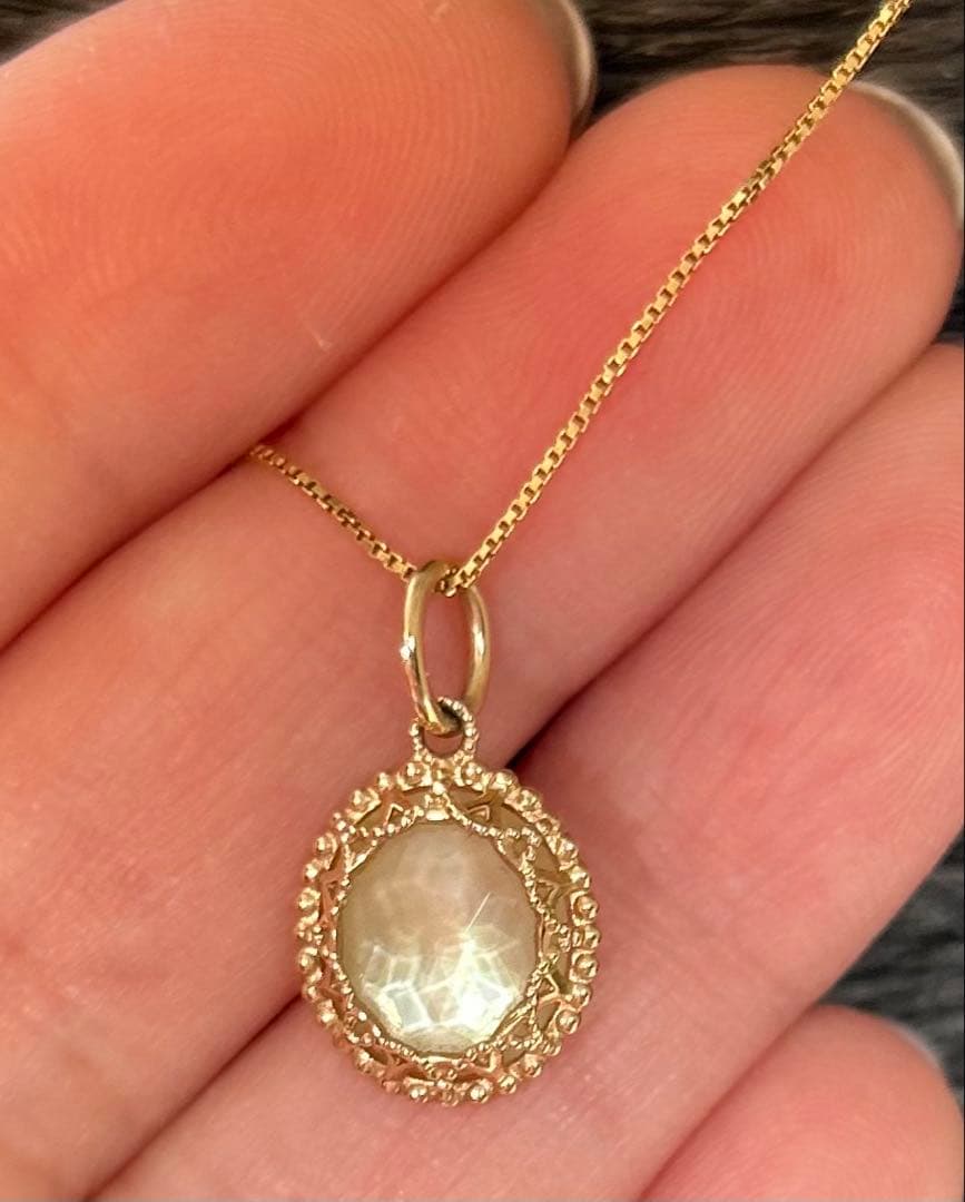 アガットK10クォーツシェルチャーム