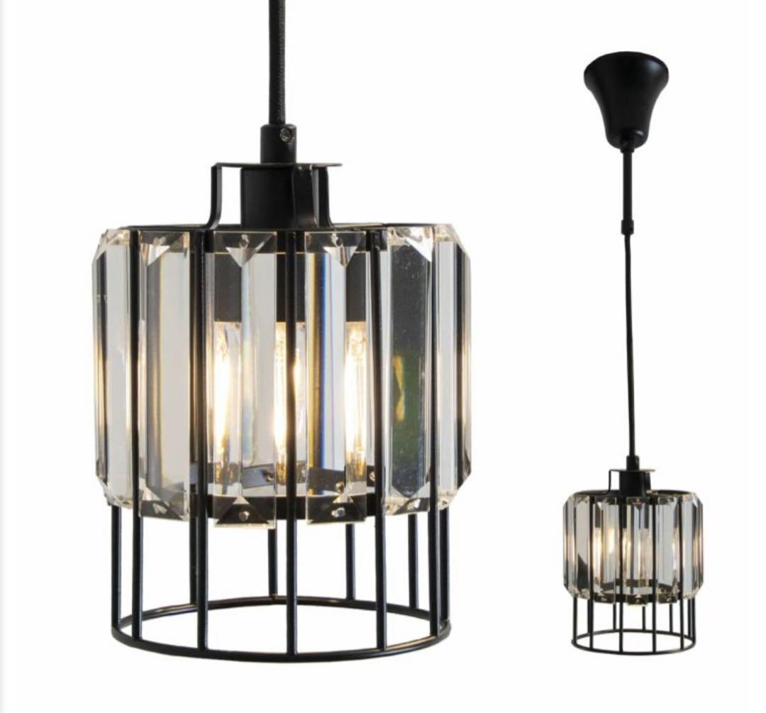 美品 アイアンとベベルドグラス ペンダントライト Noel (ノエル) 3個