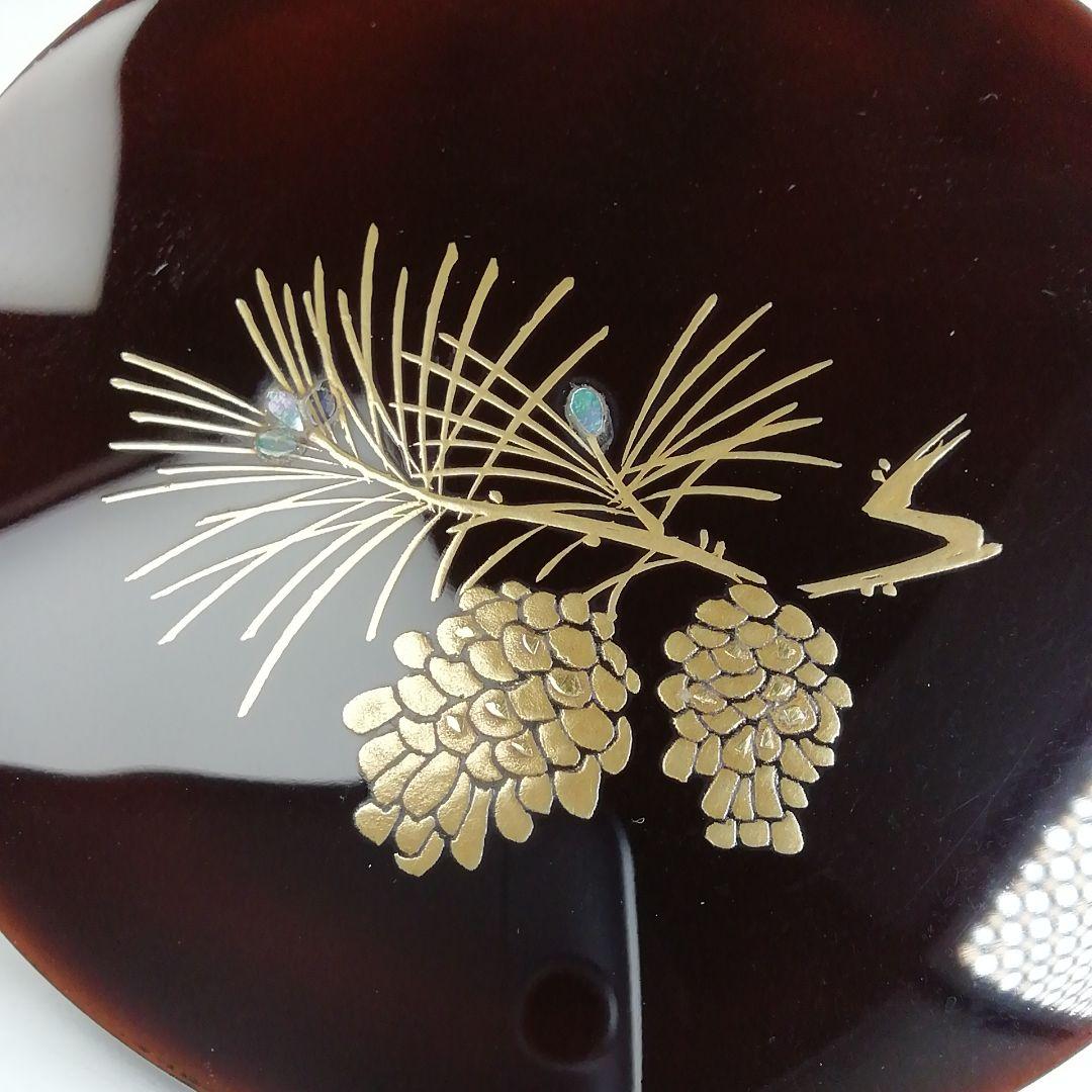 Ｔ９３０　棗　『松笠蒔絵』『松　金輪寺』『一星 作』　共箱　茶道具